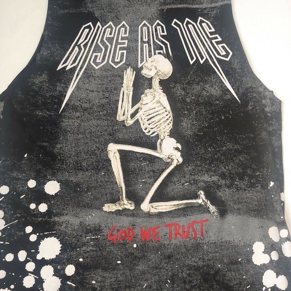 Rise As 1ne God We Trust Men's M Sleeveless T Shirt Paint Splash City Tour Dates - Picture 5 of 10